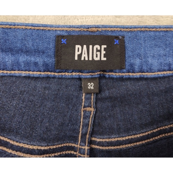 PAIGE Blue Jeans Federal Straight Leg Stretch 5-Pocket Mens 33x32 Denim - Picture 5 of 6
